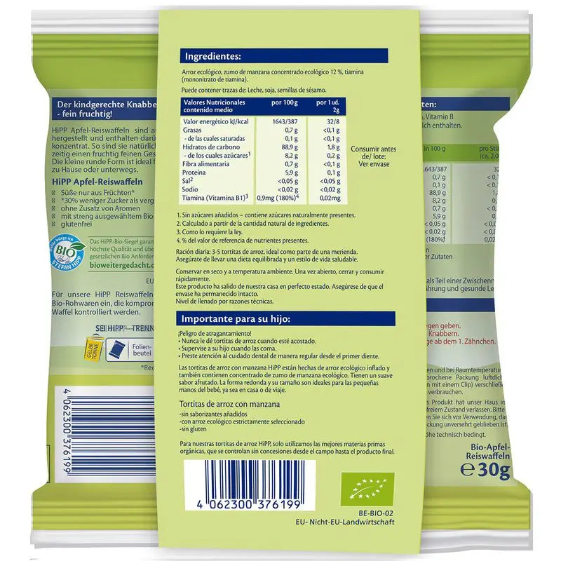 Hipp Bio Crêpes de riz aux pommes, 30gr