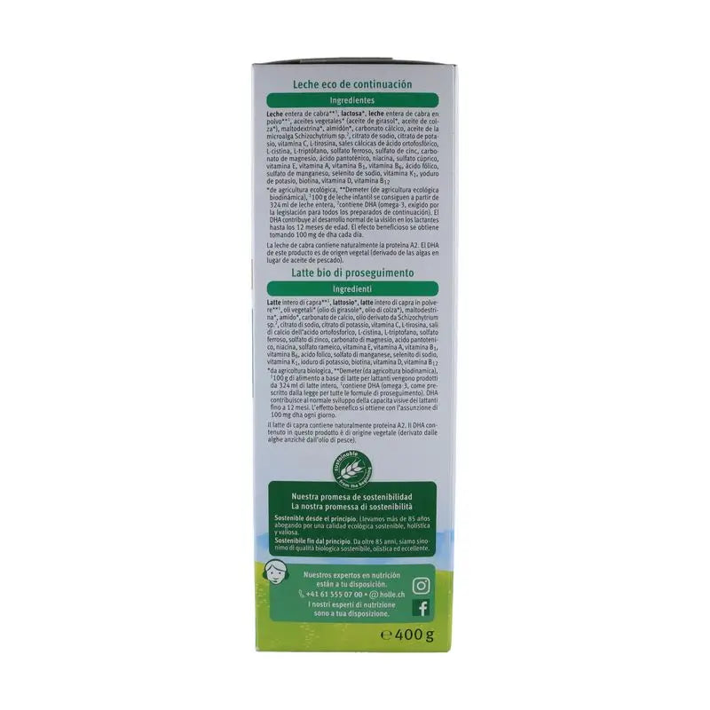 Lait de chèvre Holle Continuation 2, à partir de 6 mois, 400 g