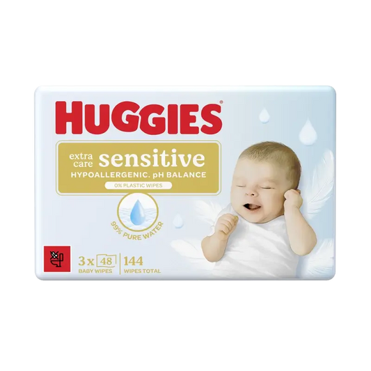 Huggies Extra Care Sensitive Wipes, 144 pièces