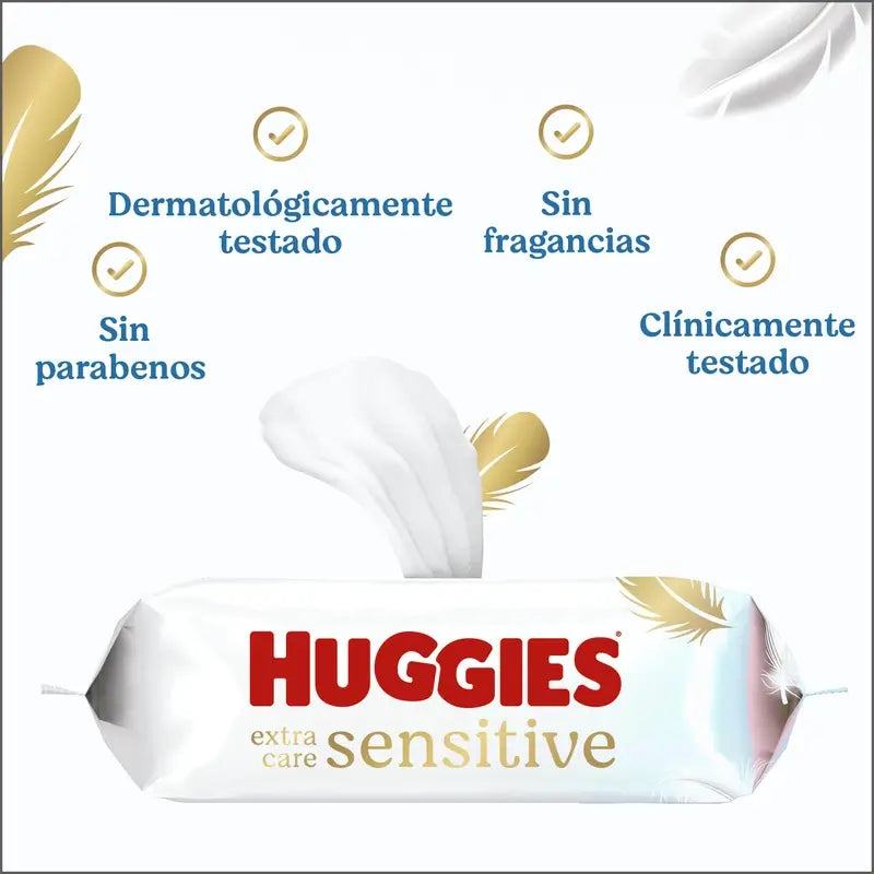 Huggies Extra Care Sensitive Wipes, 144 pièces