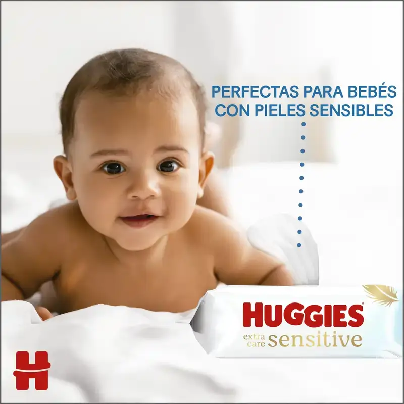 Huggies Extra Care Sensitive Wipes, 144 pièces