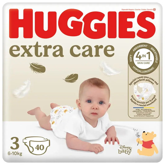 Huggies Extra Care Taille 3 (6-10 Kg) Disney Baby Diaper, 40 pcs.