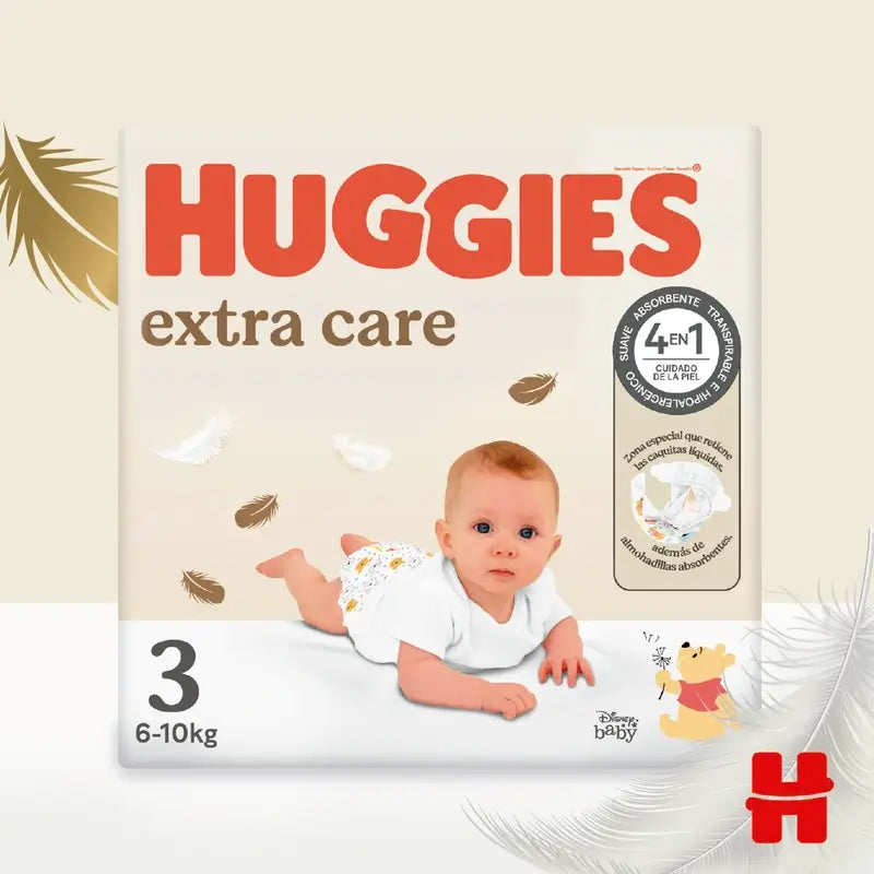 Huggies Extra Care Taille 3 (6-10 Kg) Disney Baby Diaper, 40 pcs.