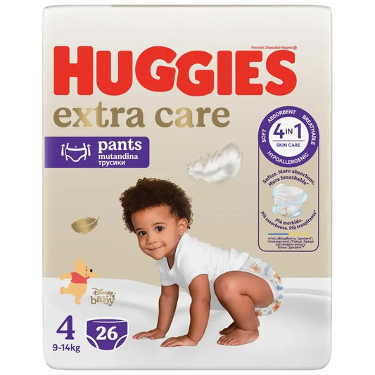 Huggies Extra Care Taille 4 (9-14 Kg) Disney Baby Diaper Briefs, 26 Pcs.