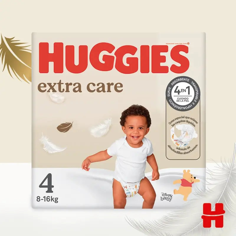 Huggies Extra Care Taille 4 (8-16 Kg) Disney Baby Nappy , 76 pièces