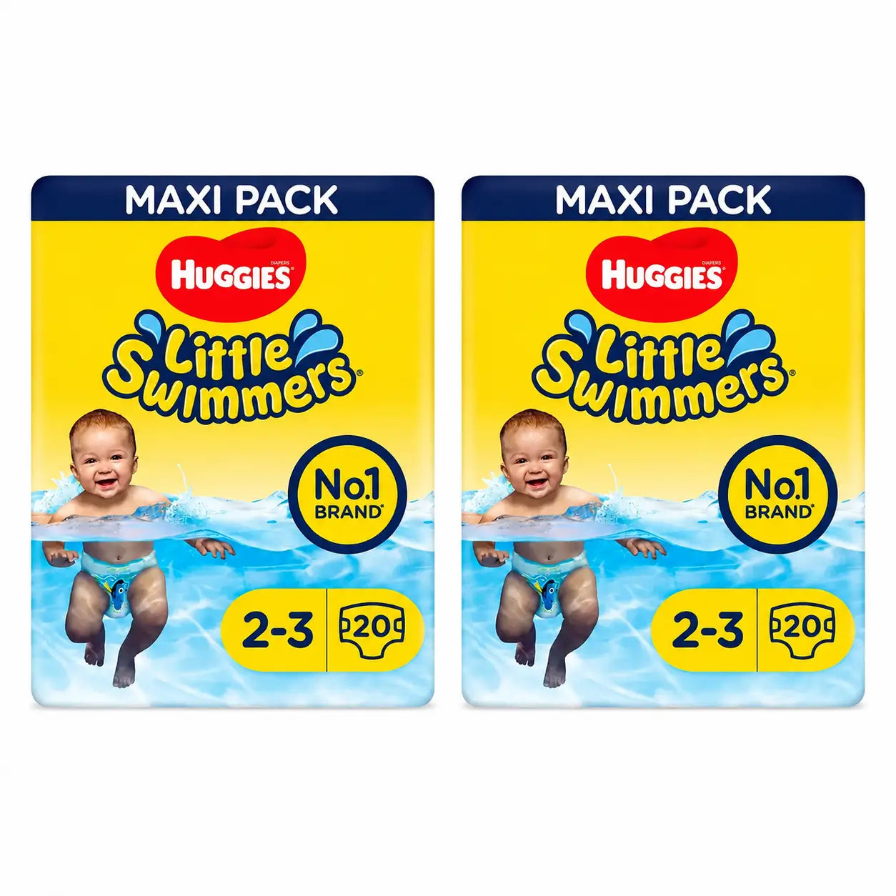 Huggies Little Swimmers Couches de natation taille 2-3, 20 pièces, paquet de 2