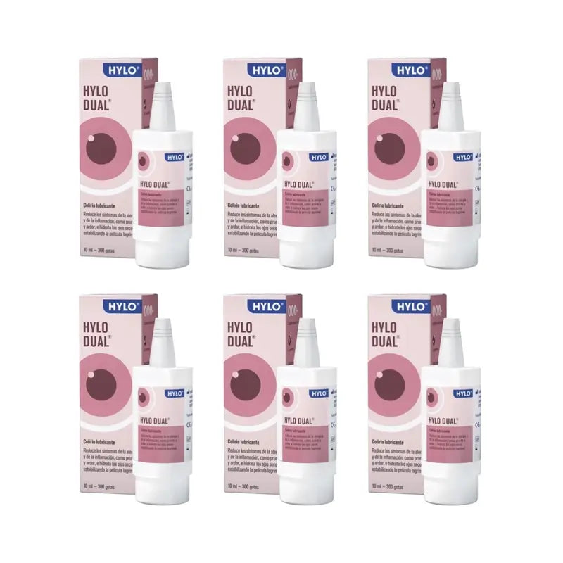 Hylo Dual Gouttes pour les yeux 10 ml, paquet de 6