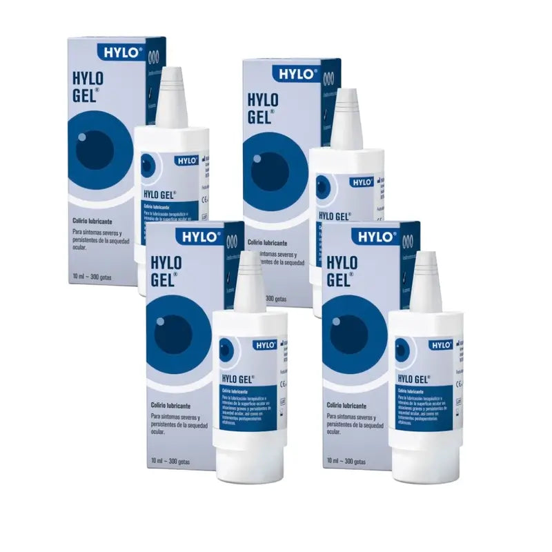 Hylo Gel Gouttes pour les yeux 10 ml, paquet de 4