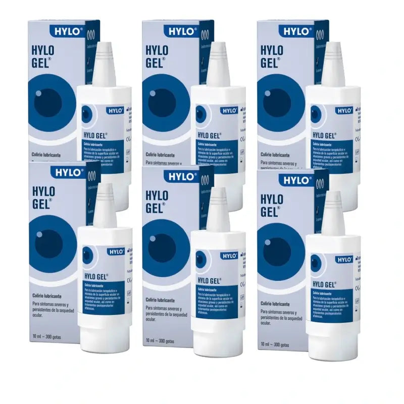 Hylo Gel Gouttes pour les yeux 10 ml, paquet de 6