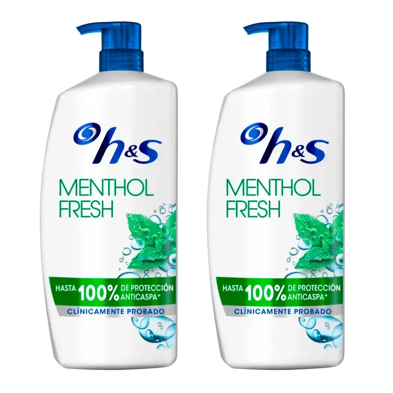 H&S Shampooing au menthol, paquet de 2 x 1000 ml
