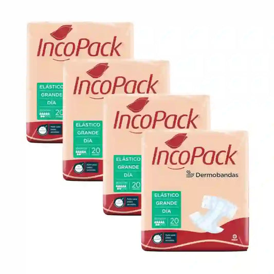 Incopack Anatomical Elastic Day Large Size, paquet de 4, 320 unités