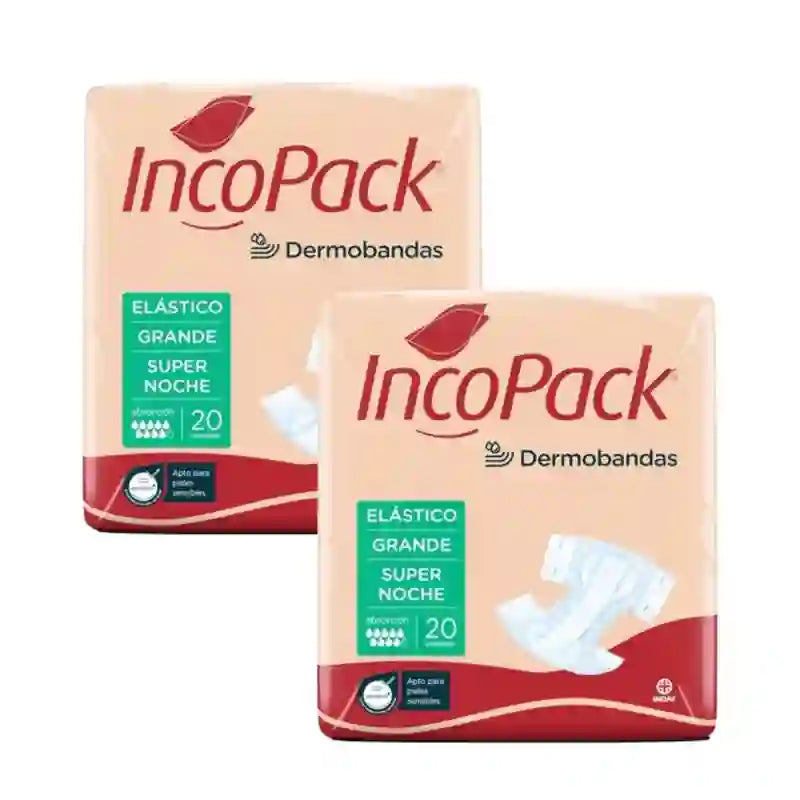Incopack Anatomique Elastique Anatomique Super Nuit Grande Taille, paquet de 3, 240 unités
