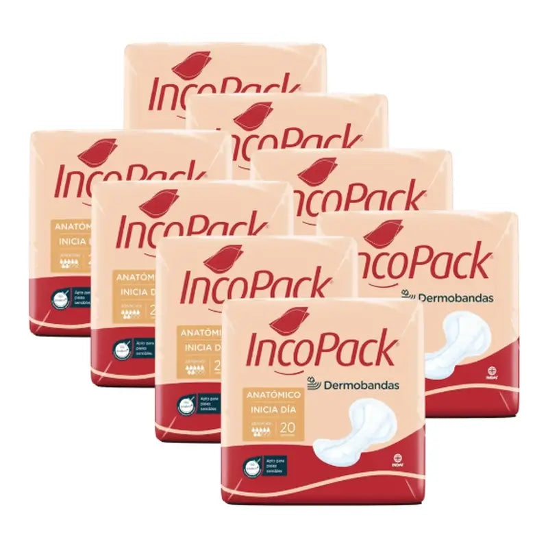 Incopack Inicia Anatomical Day, paquet de 2, 160 unités.