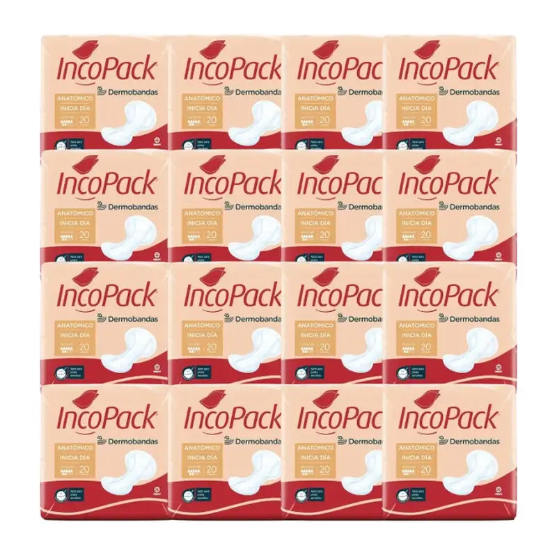 Incopack Inicia Anatomical Day, paquet de 4, 320 unités