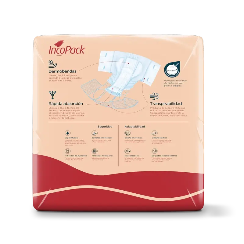 Incopack Anatomical Elastic Night Medium Size, 80 unités