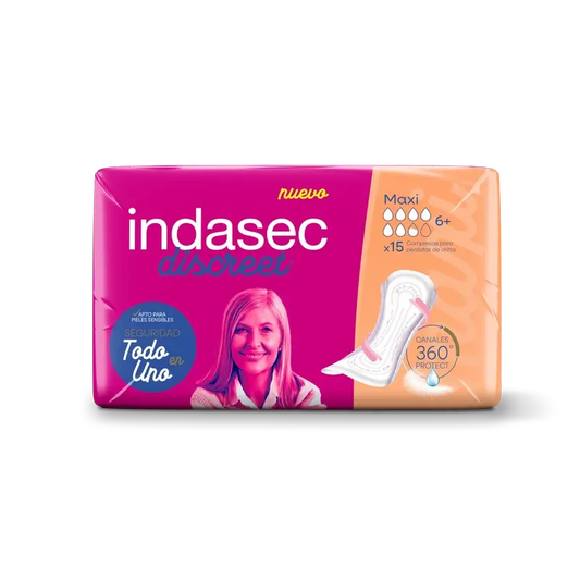 Indasec Discreet Incontinence Pad Maxi , 15 unités