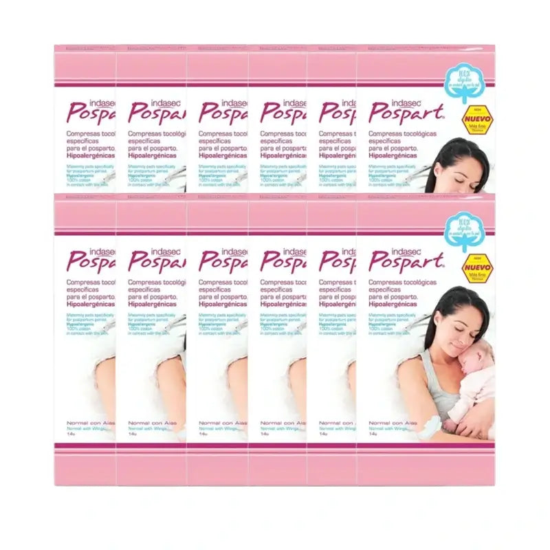 Indasec Pospart Normal Pad With Wings , 12 x 14 unités