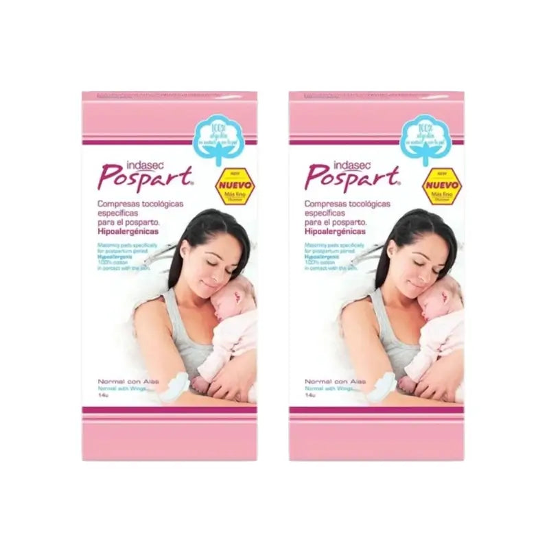 Indasec Pospart Normal Pad With Wings , 2 x 14 unités