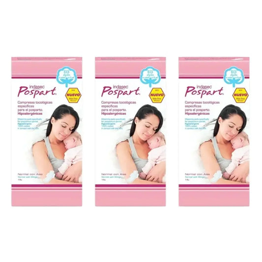 Indasec Pospart Normal Pad With Wings , 3 x 14 units