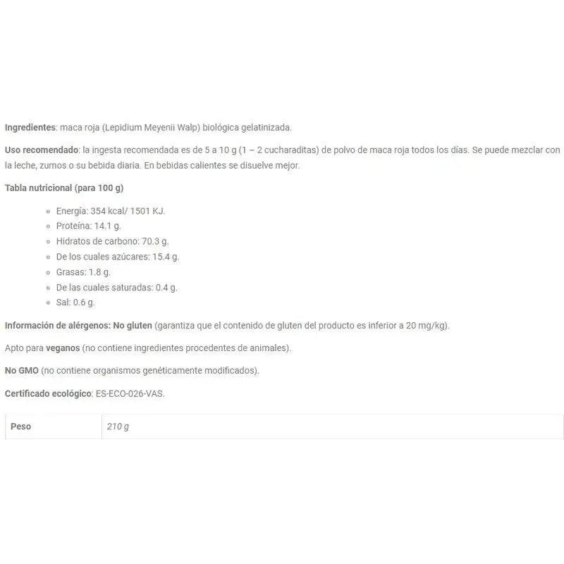 Inkanatura Maca Rouge en Poudre , 200 g