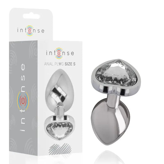 Intense Anal Plug Metal Aluminium Heart White Size S