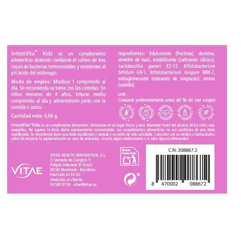 IntestVita Kids 15 comprimés - Aux probiotiques
