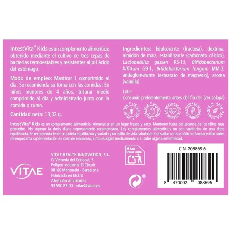 IntestVita Kids 30 comprimés - Aux probiotiques