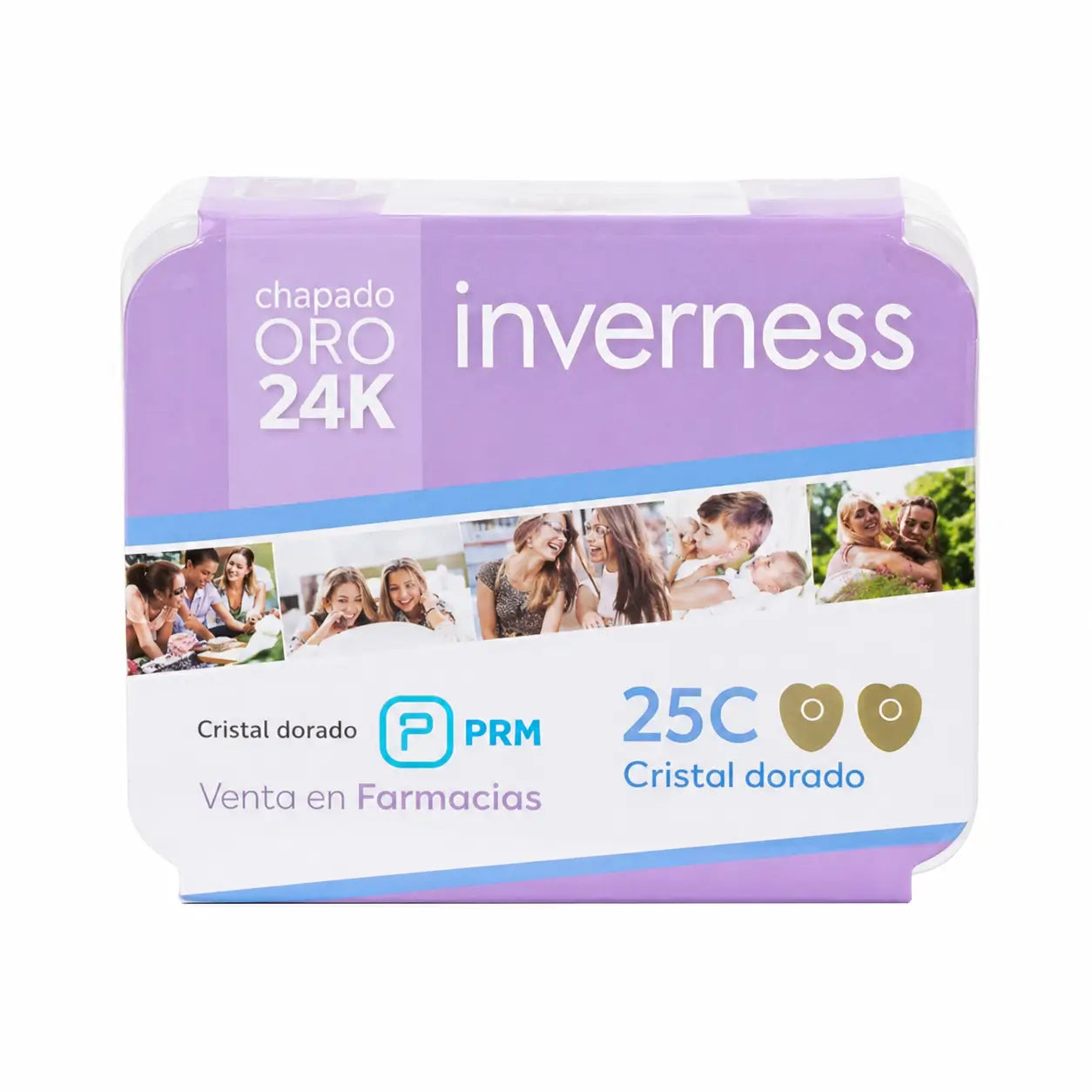 Inverness Paire de boucles d'oreilles 25C 24K en forme de cœur doré