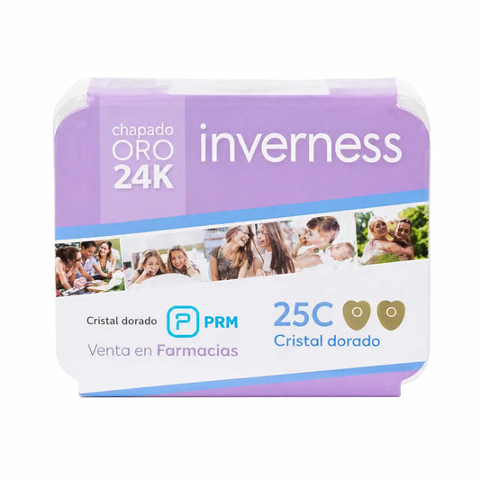 Inverness Paire de boucles d'oreilles 25C 24K en forme de cœur doré