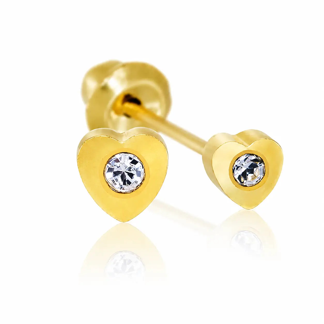 Inverness Paire de boucles d'oreilles 25C 24K en forme de cœur doré