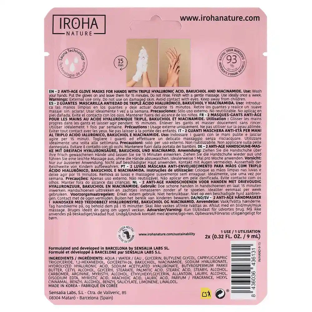 Gants pour le corps Iroha Nature Macarilla Anti-Aging, 20 Ml
