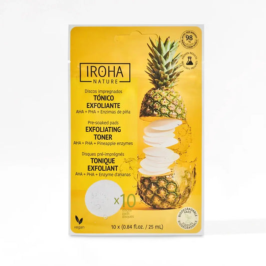 Disques toniques exfoliants Iroha Nature, 10 pièces