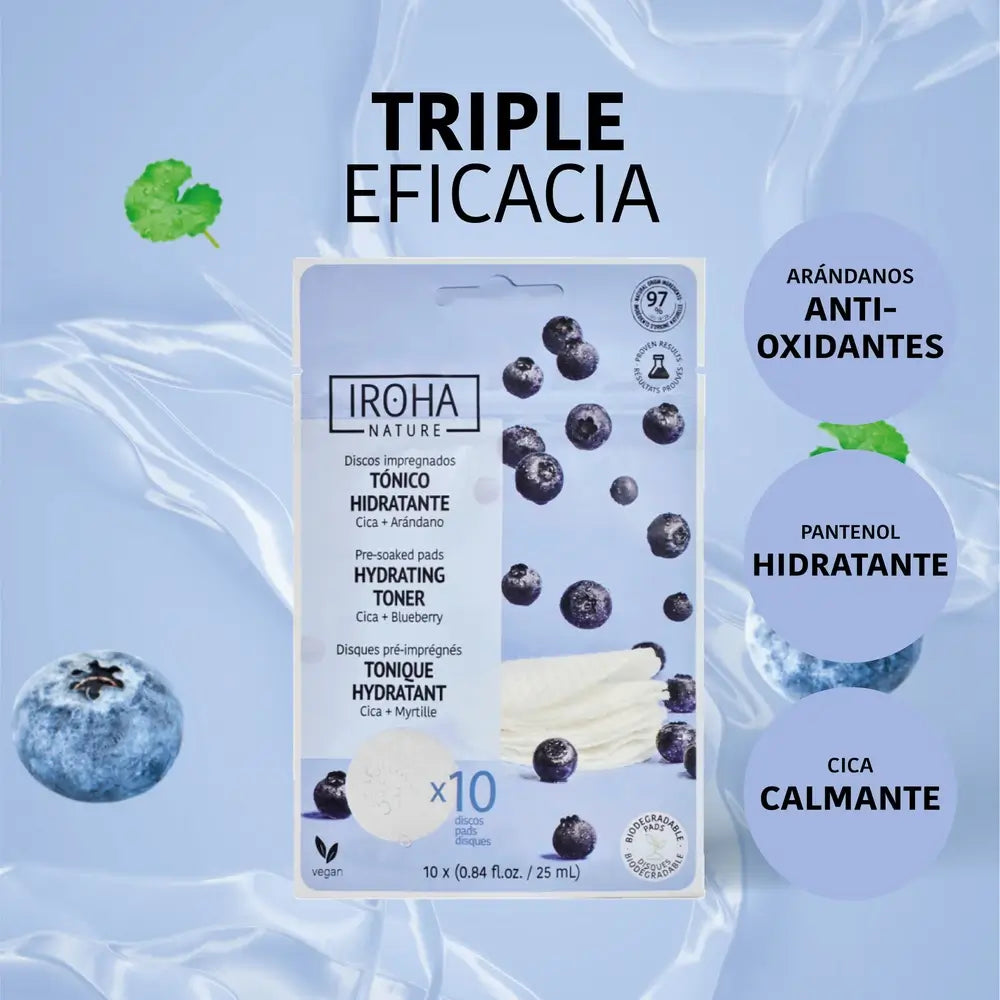 Disques toniques hydratants Iroha Nature, 10 pcs.