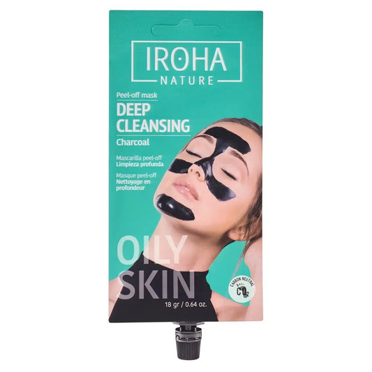 Iroha Nature Masque Peel-Off nettoyant en profondeur - Charcoal , 18 gr