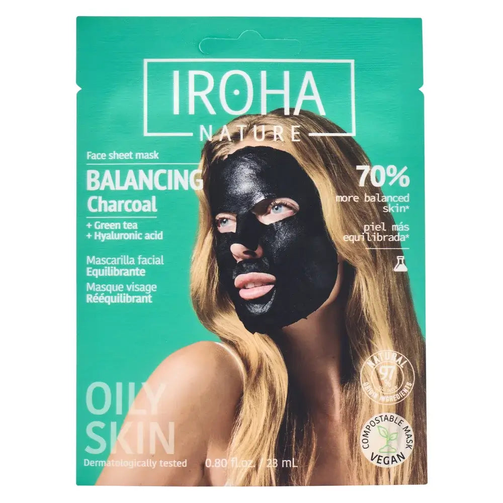 Iroha Nature Masque équilibrant pour le visage - Charbon, 23 ml