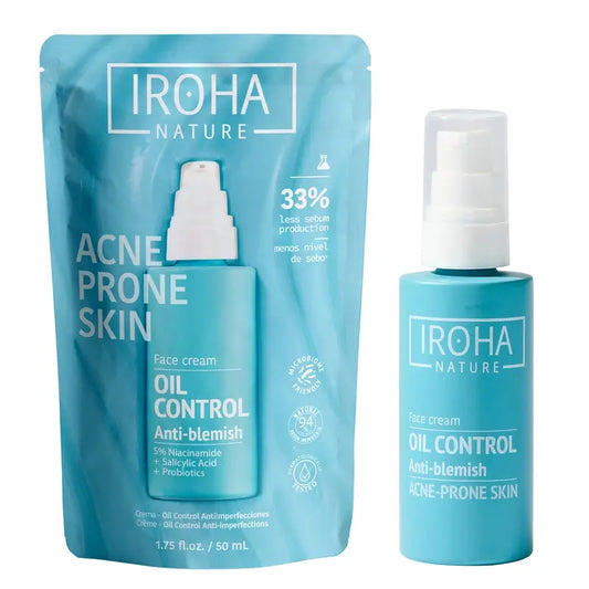 Iroha Nature Crème séborégulatrice anti-imperfections pour peaux grasses, 50 ml