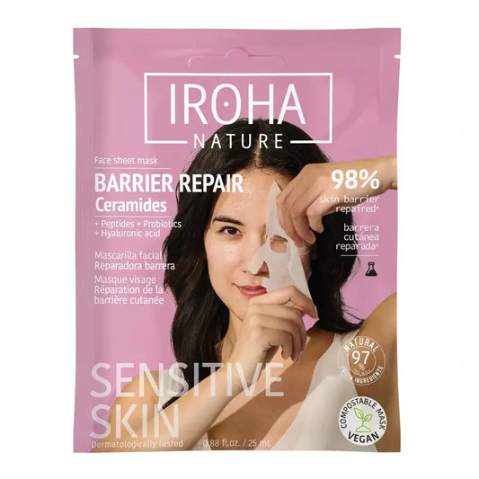 Iroha Nature Masque réparateur à base de céramides pour les peaux sensibles, 25 ml