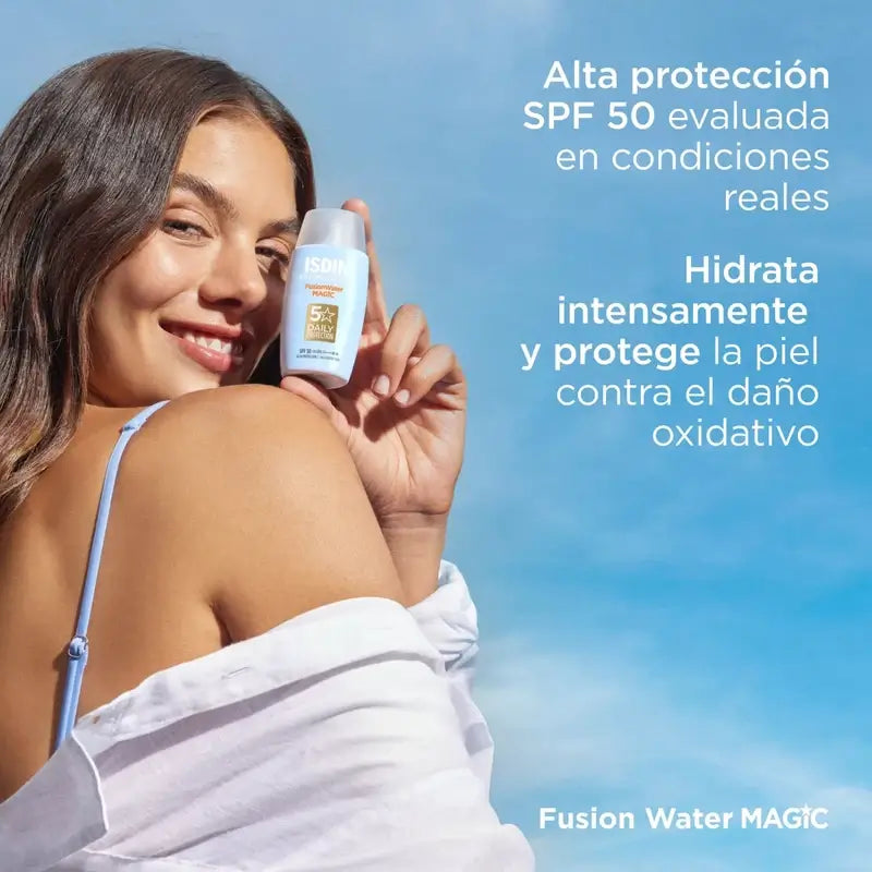 Isdin Fusion Water Magic Solar et Facial SPF 50+, 2 x 50 ml