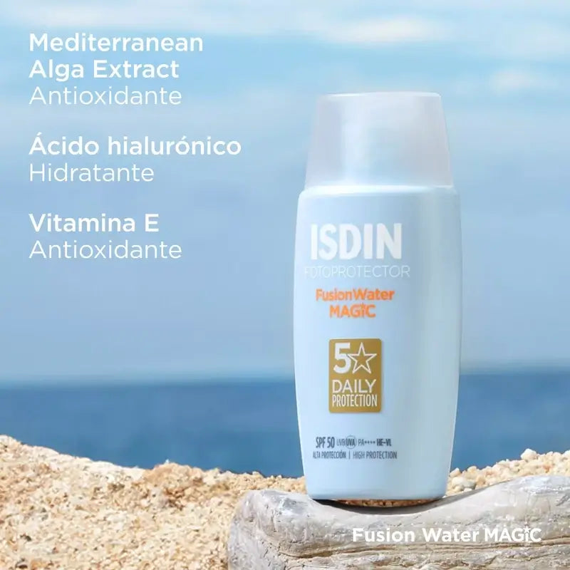 Isdin Fusion Water Magic Solar et Facial SPF 50+, 2 x 50 ml