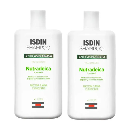 Isdin Nutradeica Anti-Dandruff Greasy, Pack 2 x 400 ml