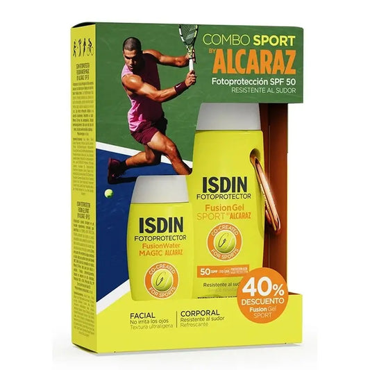 Isdin Pack By Alcaraz Fusion Water Magic + Sport Gel 40% de réduction, 2 unités