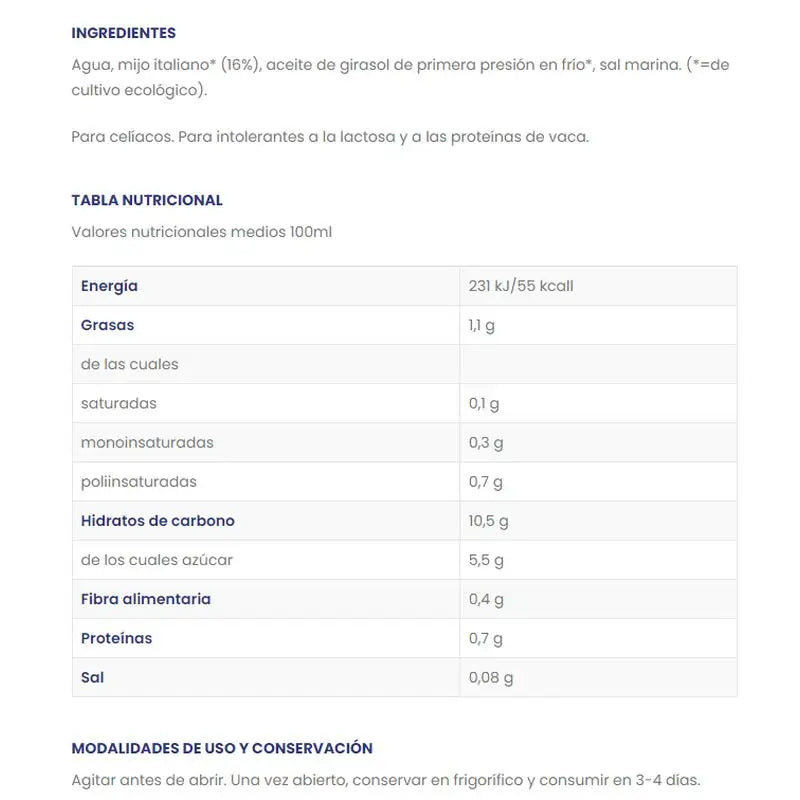 Isola Bio Boisson au millet biologique, 1 l