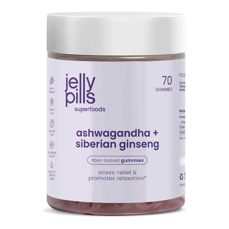 Gélules gélifiées à l'ashwagandha + ginseng sibérien et framboise, 70 unités