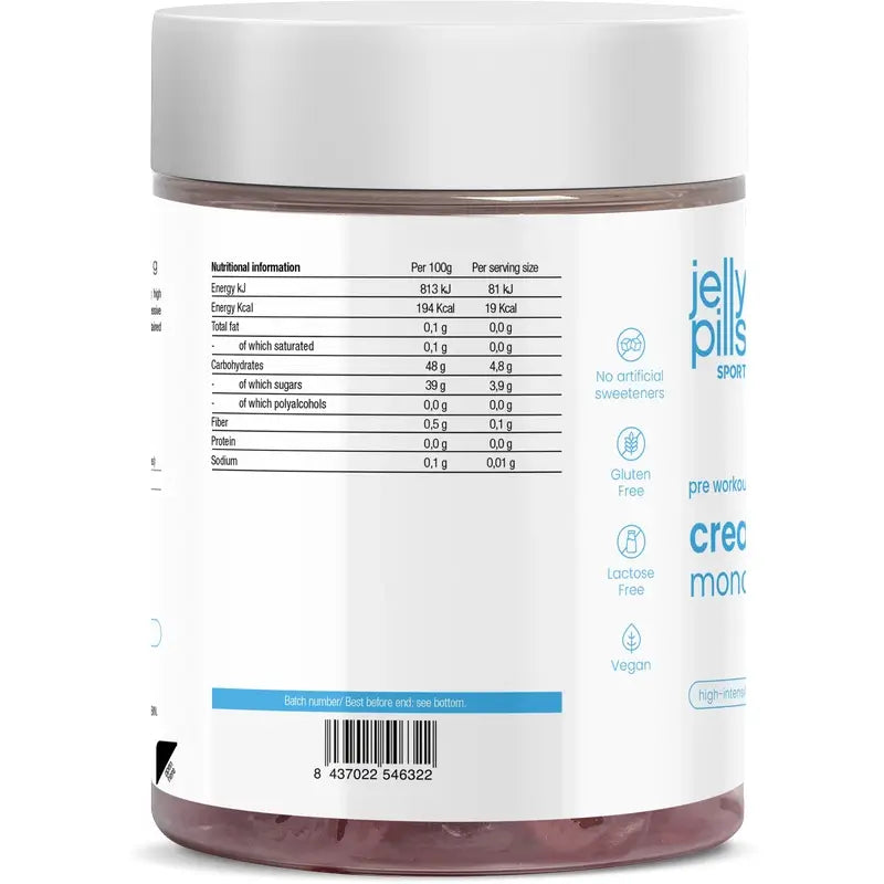 Gélules de créatine monohydrate à la fraise, 60 unités