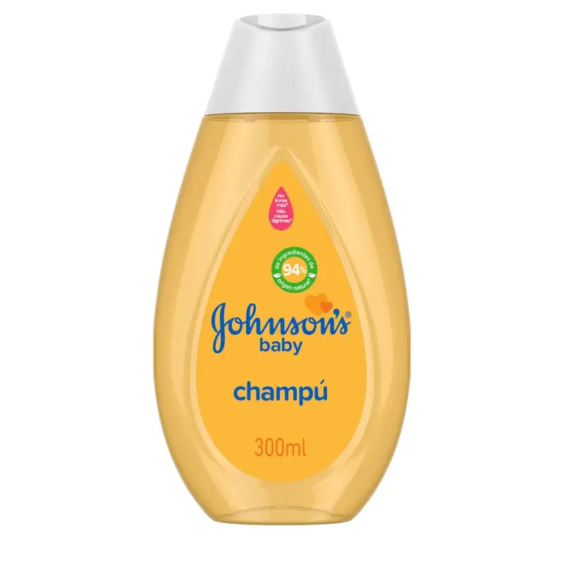 Johnson's Baby Classic Gold Shampooing, cheveux doux, brillants et sains, pour toute la famille, usage quotidien, 300 ml