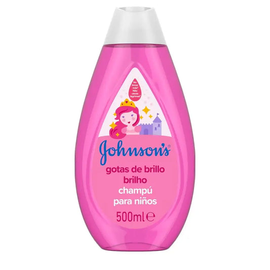 Shampooing pour enfants Johnson's Baby Shampooing Shine Drops, avec huile d'argan, pour des cheveux brillants, lisses et soyeux, 500 ml