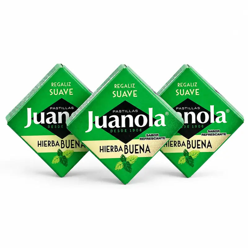 Juanola Spearmint Lozenges, Pack of 3 x 5.4 g