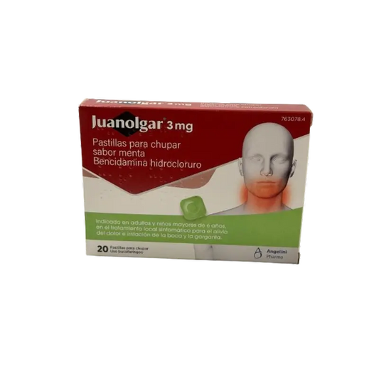 Juanolgar 3 mg Pastilles aromatisées à la menthe, 20 pastilles