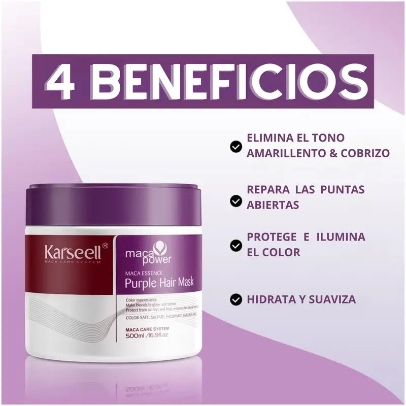 Masque capillaire violet de Karseell, 500 ml