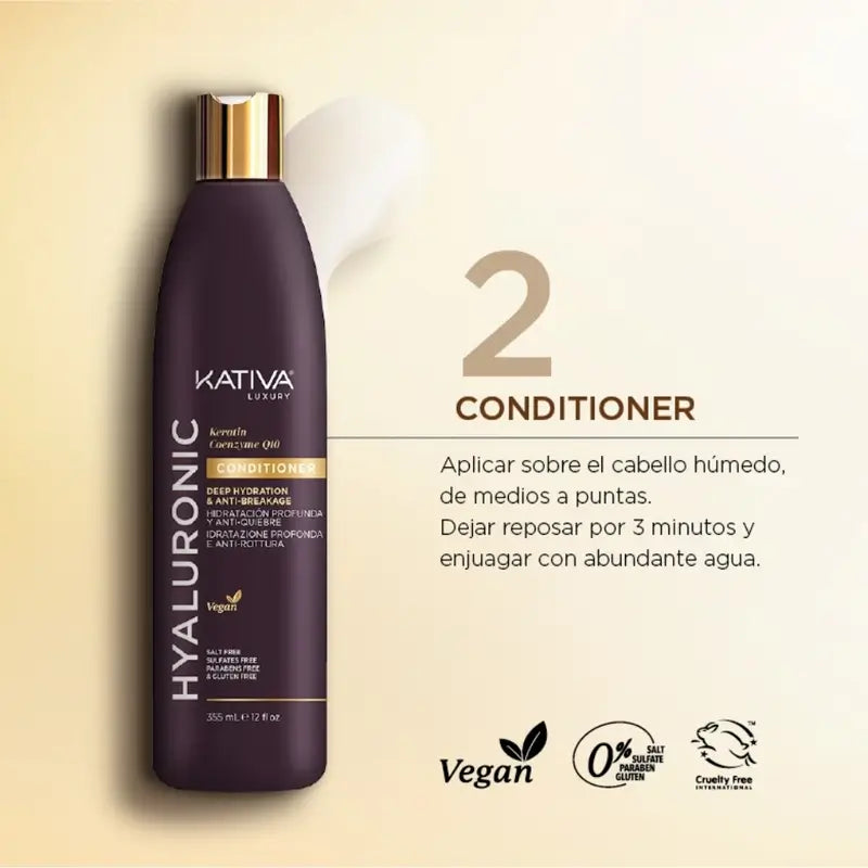 Kativa Conditionneur Hyaluronic Keratin Q10, 355 ml